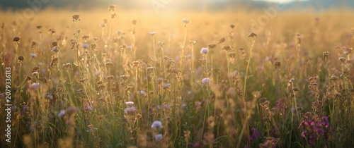 Wildflower field glowing in...