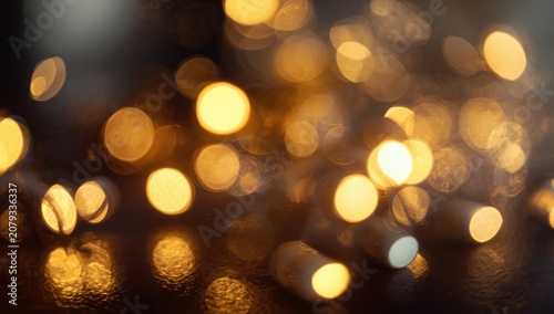 Warm glowing bokeh lights o...