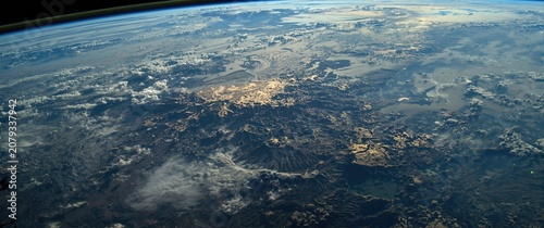 View of Earth from space sh...