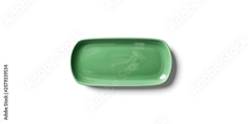 Rectangular green serving p...