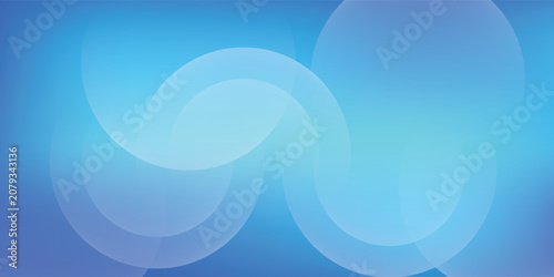 Abstract Blue Gradient Background with Transparent Overlapping Circles and Soft Waves eps10