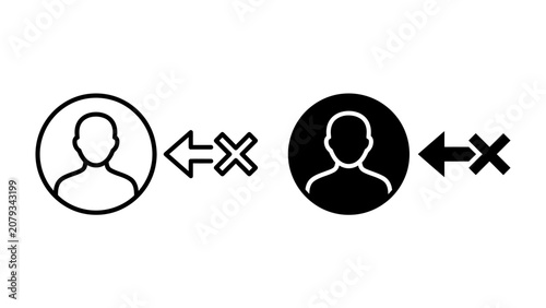 Φωτογραφία Social Distancing Icons: Simple, clean vector icons depicting two person symbols with arrows indicating distance, symbolizing social distancing and contactless interaction