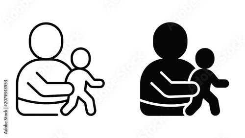 Fotografie Parent Holding Child Icons