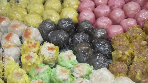 Dim sum at a night food market in a Chinatown