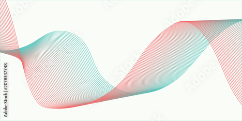 Abstract flowing wave lines in vibrant colors on a clean white background.