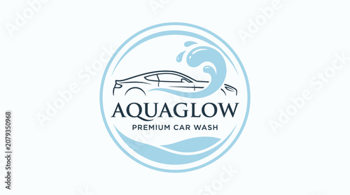Premium car wash service logo design.