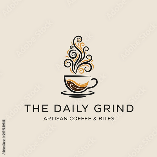 The Daily Grind artisan coffee shop logo.