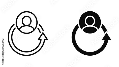 Quadro su tela Circular user icon with arrow