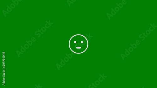 Talking Face, Talking Head, Speaking Face, Speaking Head - Minimal Flat Design Motion Graphics Clip, Green Screen, 7.5% Gray