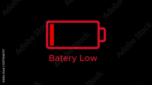Mobile phone battery fast charging animation with alpha channel, abstract low battery charg status indicator animation in futuristic glowing polygonal style, digital battery charge 4k animation. 