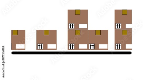 shipping box animated icon on white background.