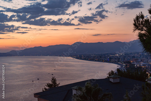 Photos Mediterranean Coastline View from Utopia World Hotel in TurkeyPanoramic view of the Mediterranean coastline photographed from Utopia World Hotel near Alanya