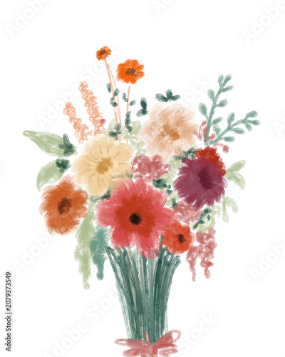 bouquet of flowers in white background
