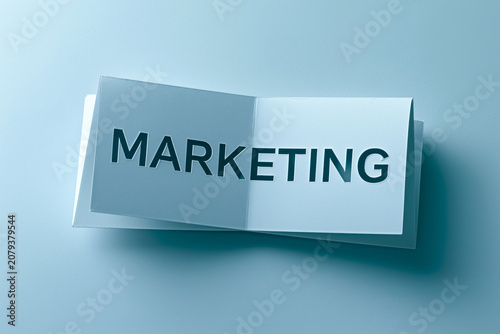 Modern marketing banner displayed on folded white paper with clean typography