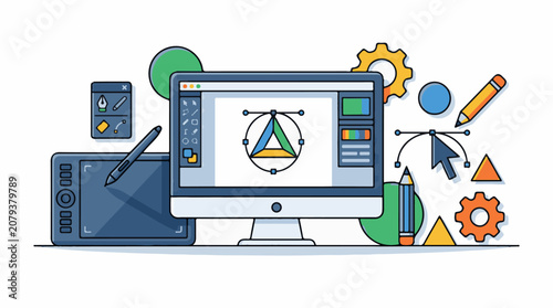 Computer graphic design workspace tools.