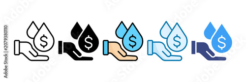 Fotografie Liquidity Icon Set Multiple Style Collection