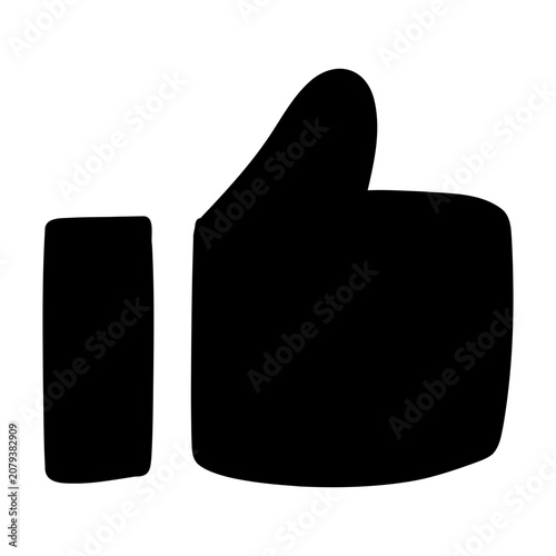 A hand-drawn thumbs up icon representing approval, success, and positive feedback.