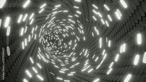 Photography Abstract 3D digital white vortex tunnel background