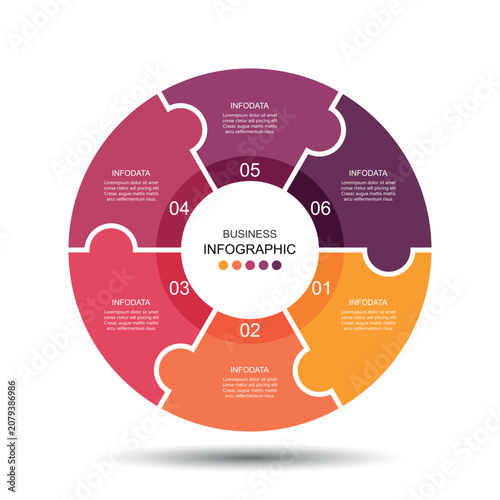 Vector infographic label design with circle infographic template design and 5 options or steps.