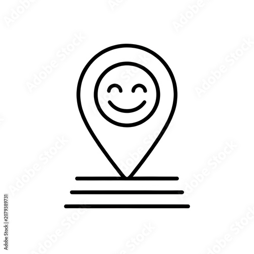Smiley Location Pin Design Element Transparent Background
