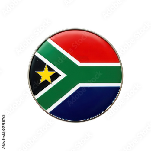 South African Flag Emblem 3d Render Transparent Background