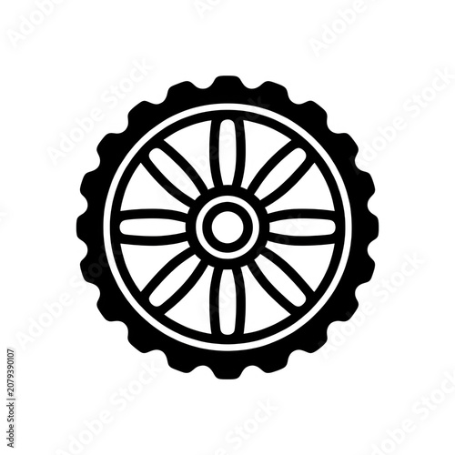 White Gear Outline Isolated Transparent Background
