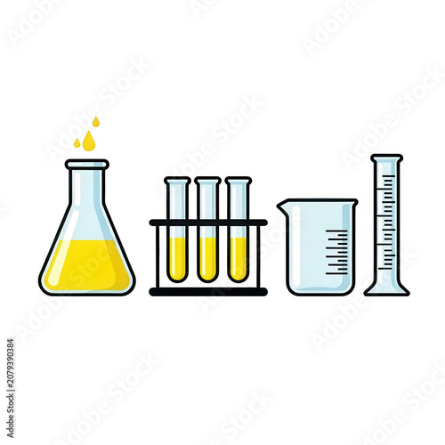 Yellow Liquid Chemistry Lab Equipment Transparent Background