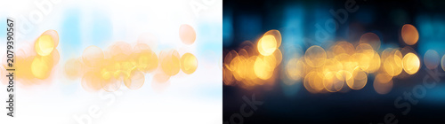 Εκτύπωση καμβά Transparent png overlay of blue and warm glowing bokeh lights with soft sparkle