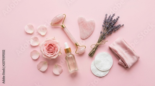 Luxury Skincare Flat Lay Composition
