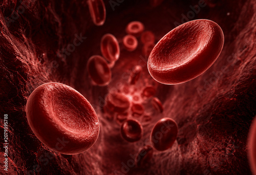 Принти на полотні red blood cells render 3d