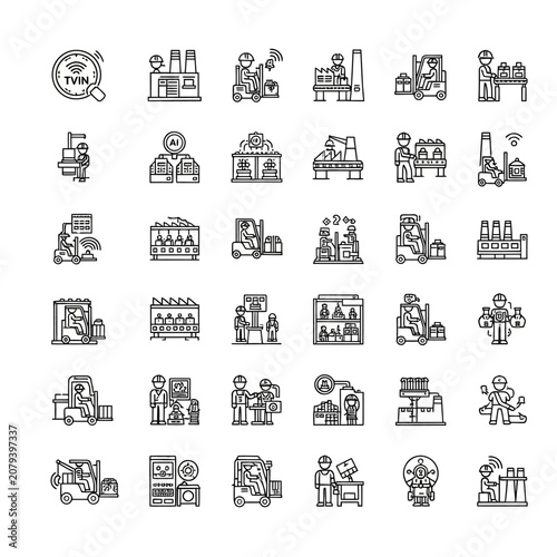 Diverse set of business and lifestyle icons.
