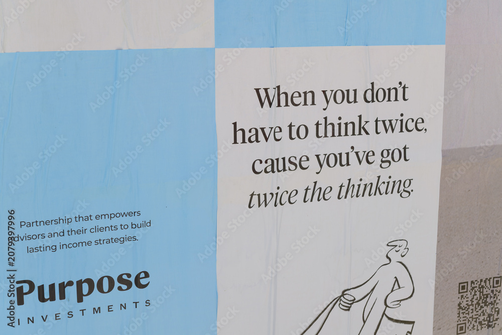 Obraz premium wheatpaste street posters in Toronto (Purpose Investments)