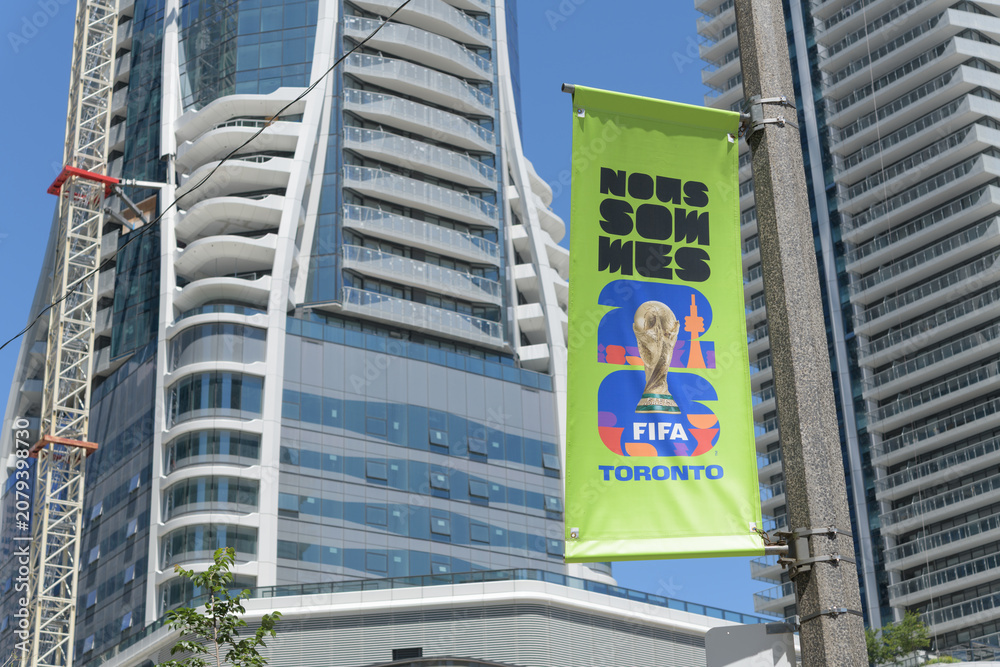 Obraz premium Host City branding banner (in French) for Toronto's participation of FIFA World Cup