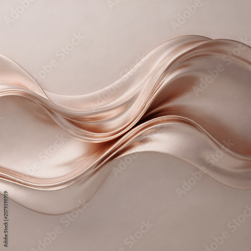 Elegant Rose Gold Flowing Liquid Metal Abstract Art