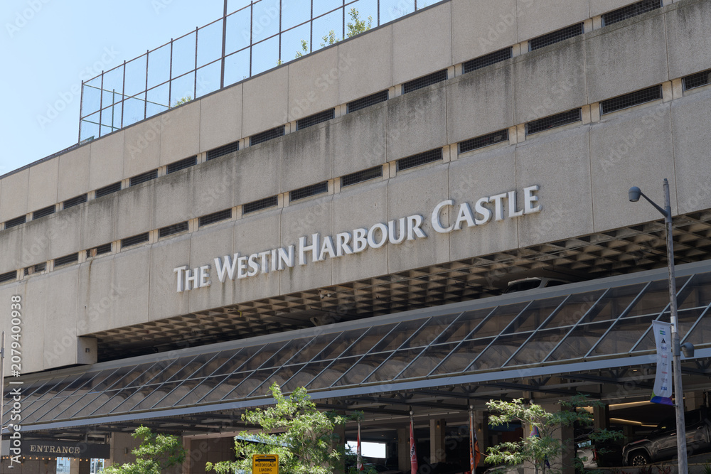 Obraz premium brutalist facade of The Westin Harbour Castle (Queens Quay W side), Toronto 