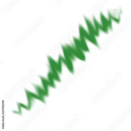 Green zigzag line isolated on white background.