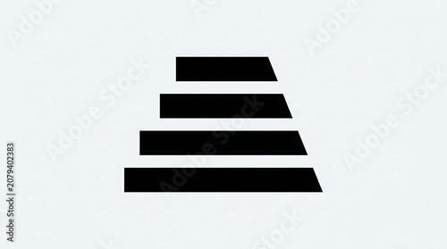 Black abstract layered pyramid icon
