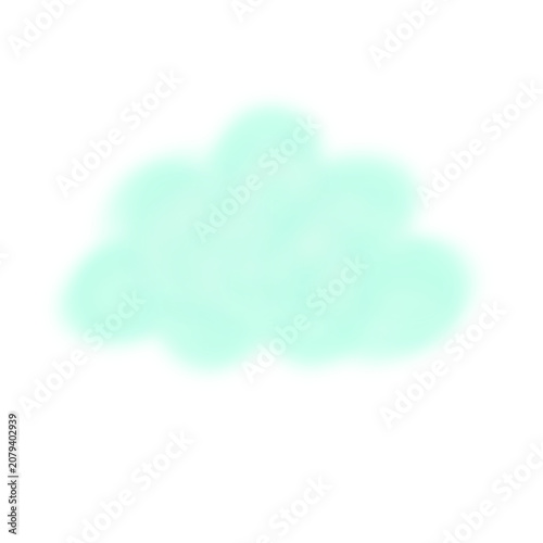 Mint Colored Fluffy Cloud Isolated In Air.