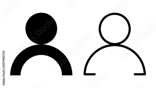 Konstfotografi Human Icons: Two stylized human figures, one solid black and the other outlined white, represent the concepts of individuality, diversity, or the duality of human existence