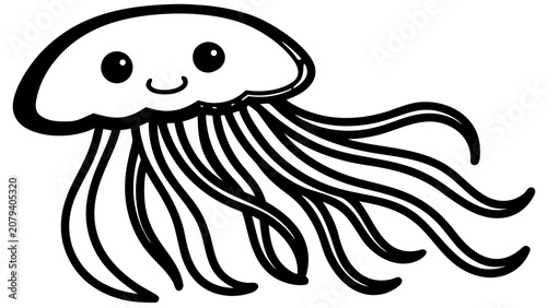 Cute Cartoon Octopus Coloring Page Vector Illustration for Kids Ocean Animal Line Art Activity Sheet and Educational Printable Design