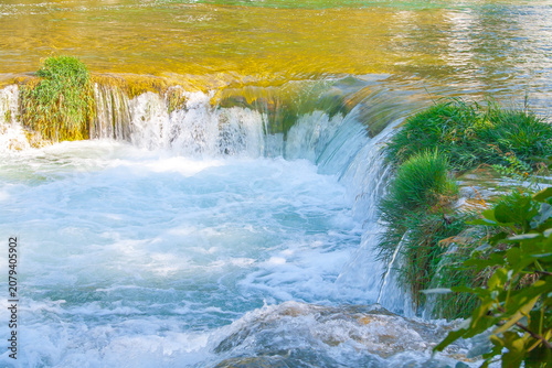 Krka Waterfalls, Sunlight, Summer Landscape