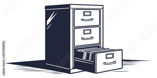 Photos Professional metal office filing cabinet with an open drawer full of document fo