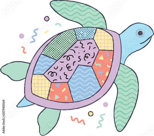 Bild auf Leinwand Colorful turtle shell art design.