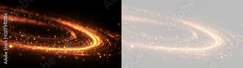 Schilderij op canvas Transparent PNG glowing red light swirl overlay effect with sparkling magical du