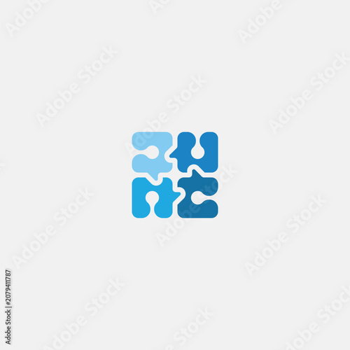 Abstract Puzzle Logo A Modern and Creative Design.