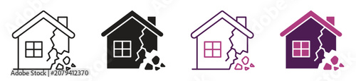 Φωτογραφία Property damage icon set