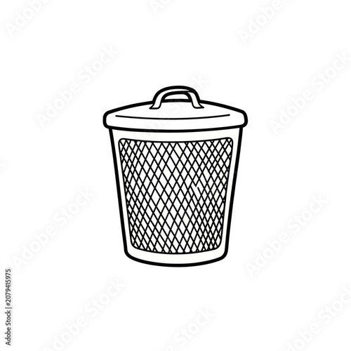 Hand-drawn trash can icon