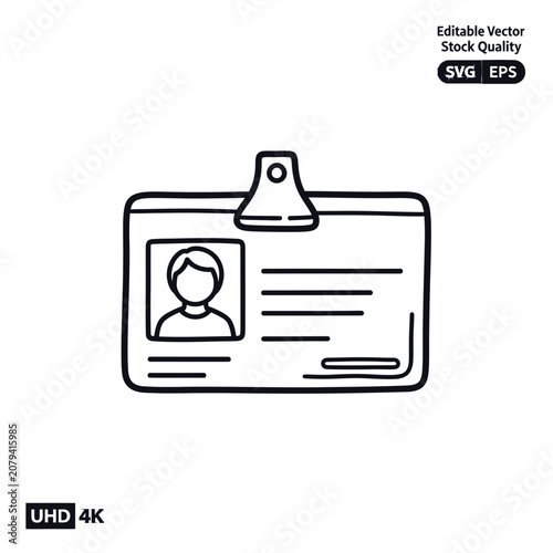 Id Card Icon Outline