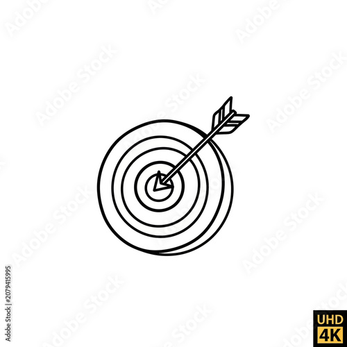 Target arrow hit center doodle