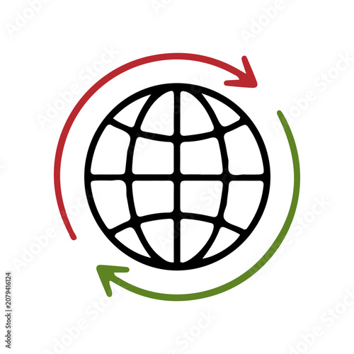 3D Soccer Ball with Rotating Arrows in Minimalist Circular Motion Design